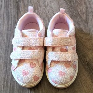 OshKosh Velcro toddler shoes size 9 hearts and sparkles